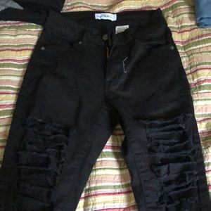 Black ripped jeans